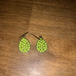 Lime Green Teardrop Earrings